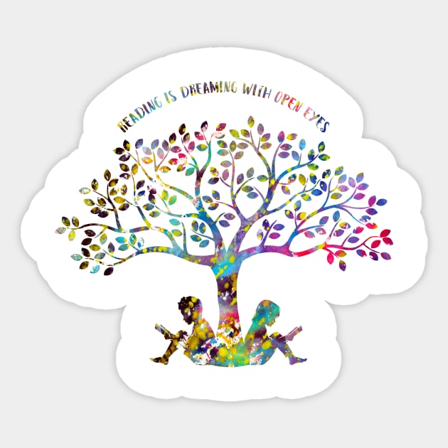 Reading is dreaming with open eyes Sticker by erzebeth